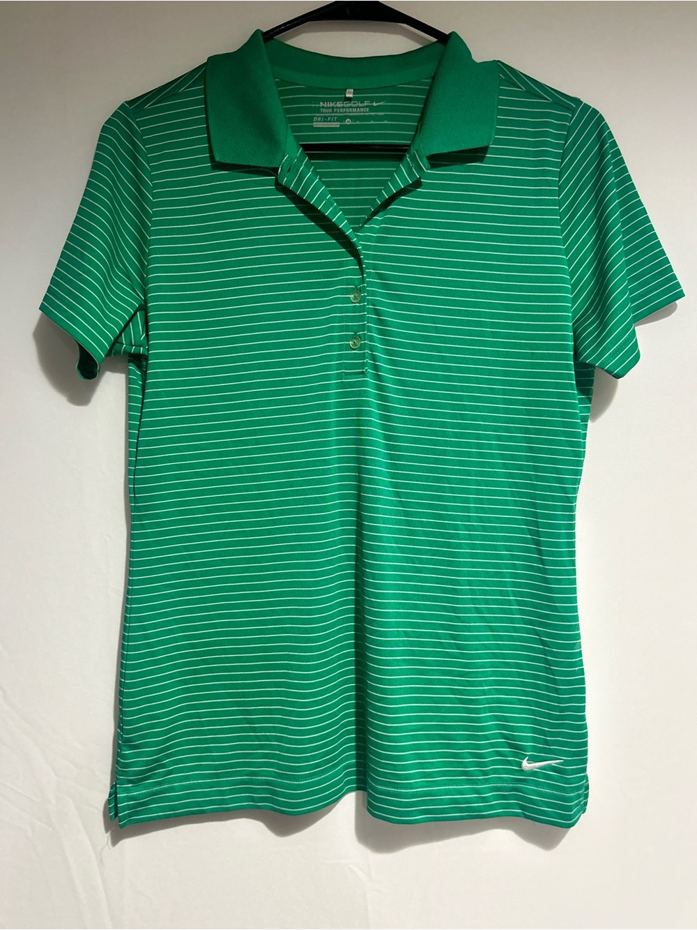 Nike Women’s Green Striped Polo Shirt